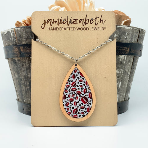 Friday Night Lights Leopard Football - Earrings or Necklace