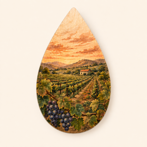 Wildseed Fredericksburg Vineyard maple teardrop earring design