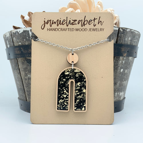 Black & Gold Fleck Rainbows - Earrings or Necklace    *Vault