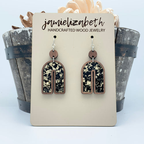 Black & Gold Fleck Rainbows - Earrings or Necklace    *Vault