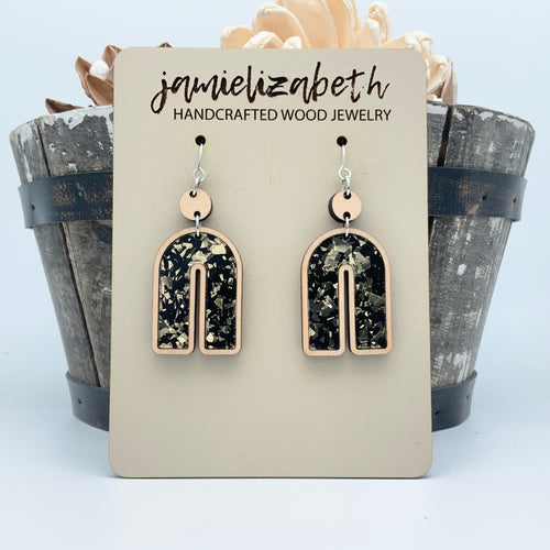 Black & Gold Fleck Rainbows - Earrings or Necklace    *Vault