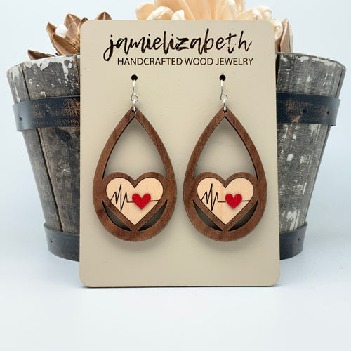 Nurse Heartbeat Teardrop - Earrings (Vault)