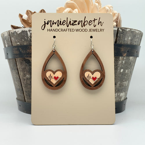 Nurse Heartbeat Teardrop - Earrings (Vault)