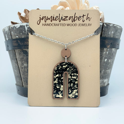 Black & Gold Fleck Rainbows - Earrings or Necklace    *Vault