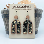 Black & Gold Fleck Rainbows - Earrings or Necklace    *Vault
