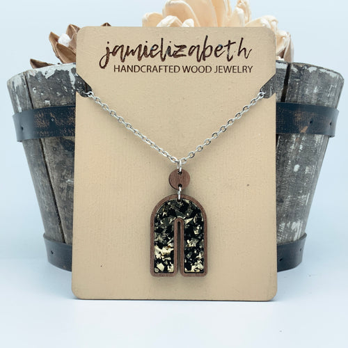 Black & Gold Fleck Rainbows - Earrings or Necklace    *Vault