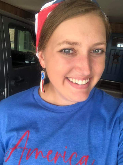 Wavy Flag Glitter Bar Earrings (Vault)