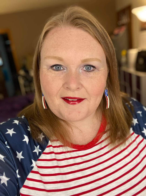 Wavy Flag Glitter Bar Earrings (Vault)