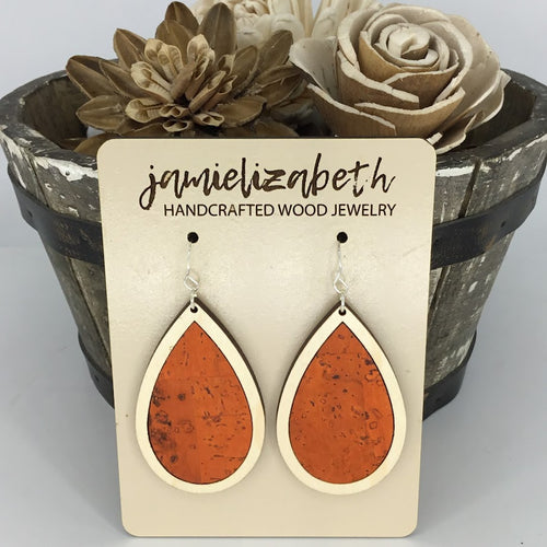 Orange Cork Earrings