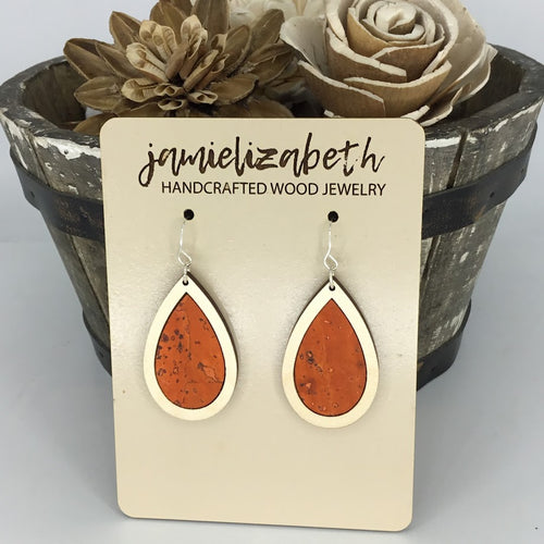 Orange Cork Earrings