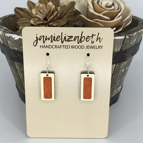 Orange Cork Earrings