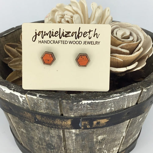 Orange Cork Earrings
