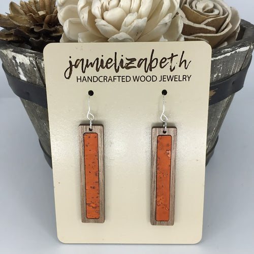 Orange Cork Earrings