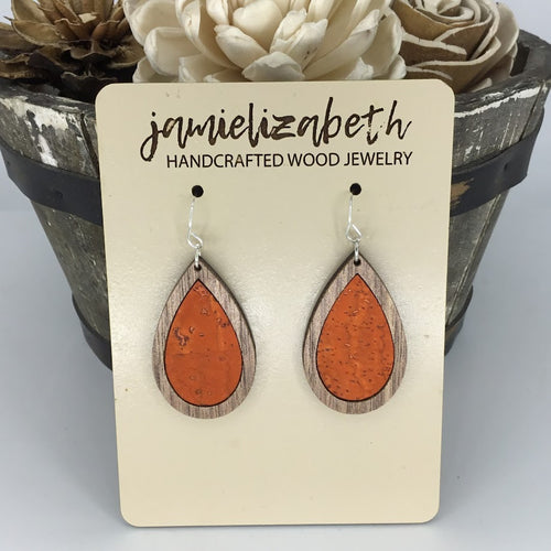 Orange Cork Earrings