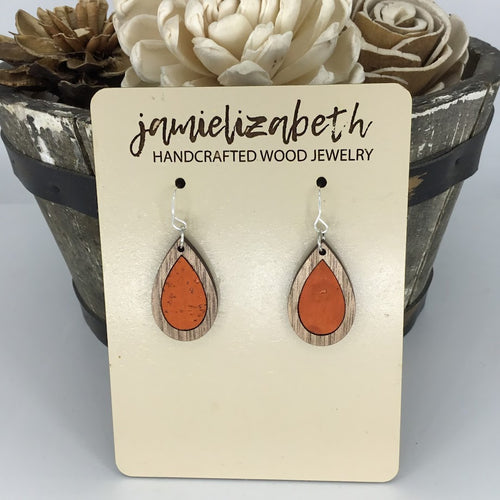 Orange Cork Earrings