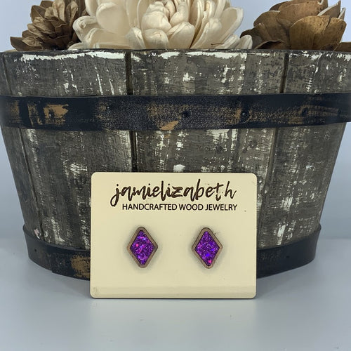 Purple Shattered Glass - Earrings (Vault)
