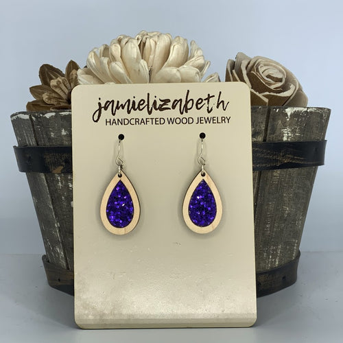 Purple Chunky Glitter Earrings