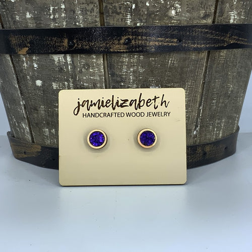 Purple Chunky Glitter Earrings
