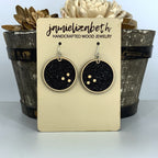 Black Glitter Bowling Ball Earrings