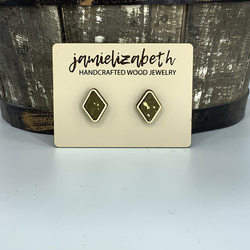 Olive Green Cork Earrings