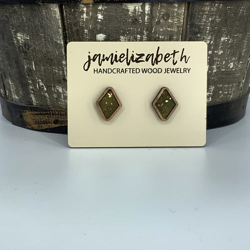Olive Green Cork Earrings