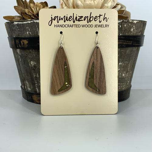 Olive Green Cork Earrings