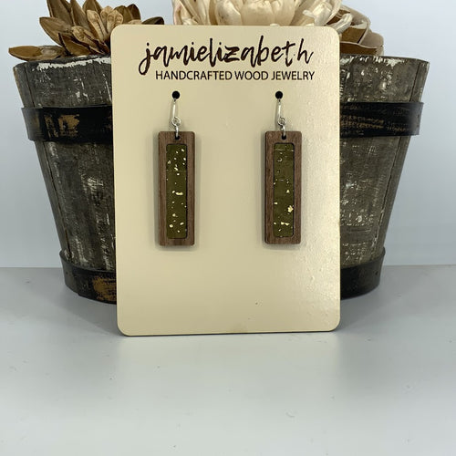 Olive Green Cork Earrings