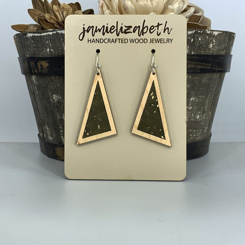 Olive Green Cork Earrings