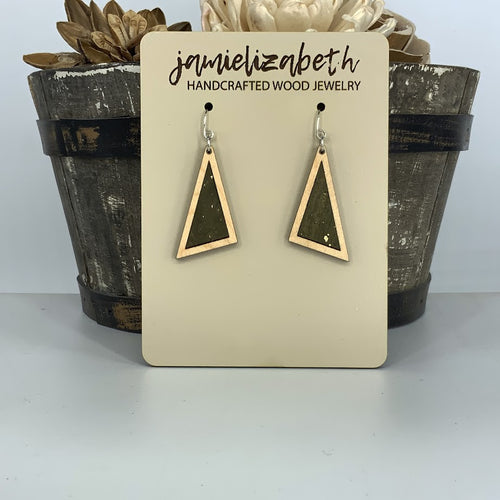 Olive Green Cork Earrings