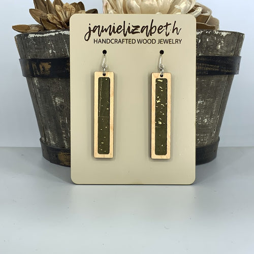 Olive Green Cork Earrings