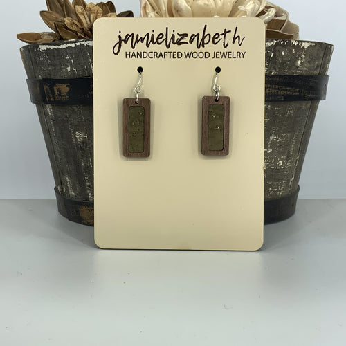 Olive Green Cork Earrings