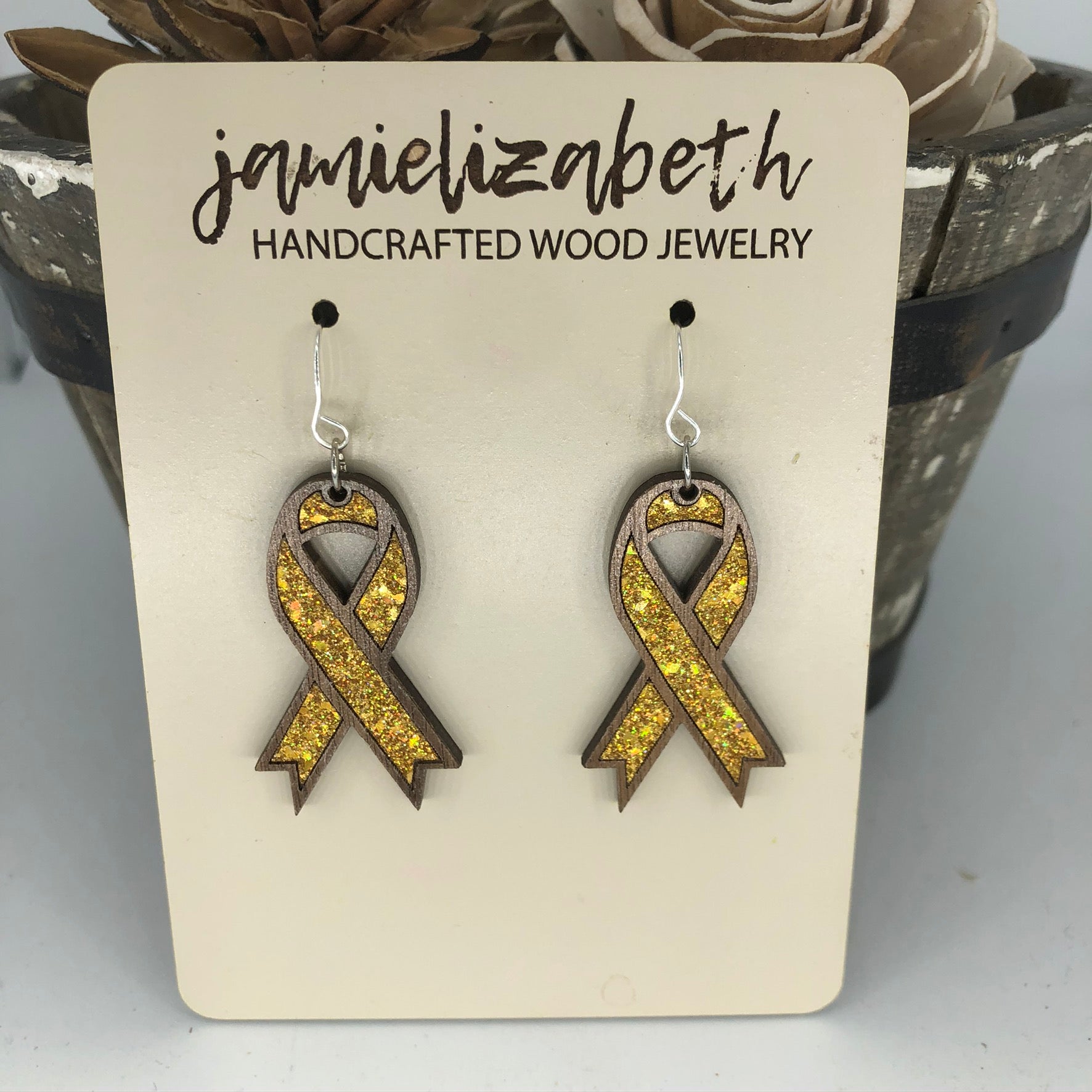 Cancer sales ribbon earrings