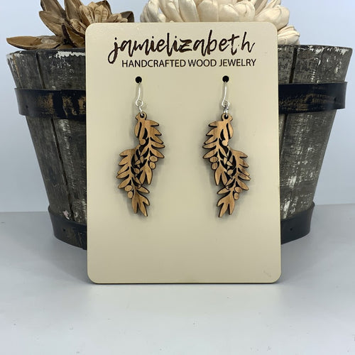 Olive Branch Earrings or Necklace (Holy Land Olivewood) (Vault)
