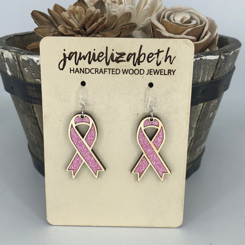 Breast Cancer Awareness Ribbon Earrings (Vault)