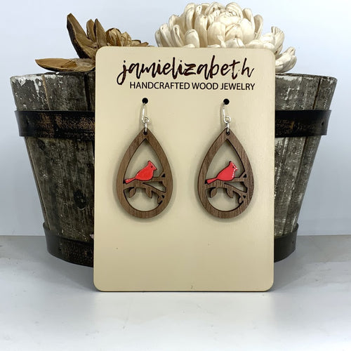 Cardinal Hand Painted & Wood Teardrops (Vault)