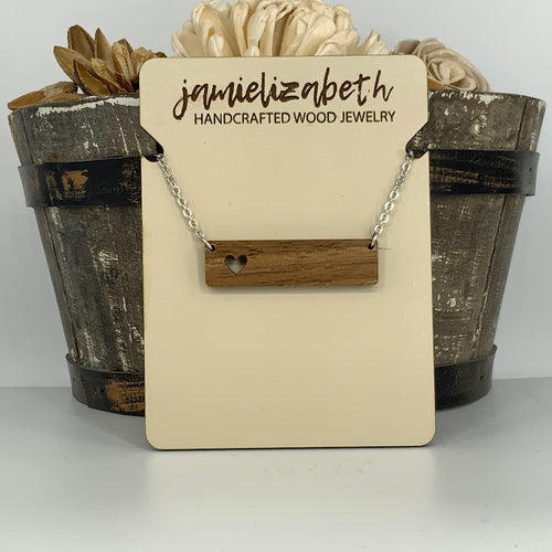 Reversible Wood Bar Necklace