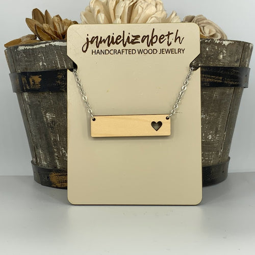 Reversible Wood Bar Necklace