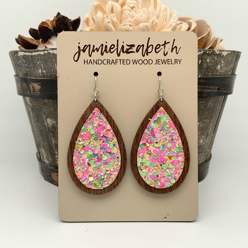 Easter Grass Glitter - Earrings