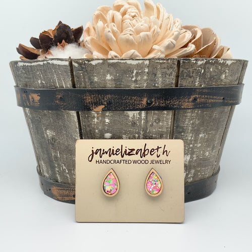 Easter Grass Glitter - Earrings