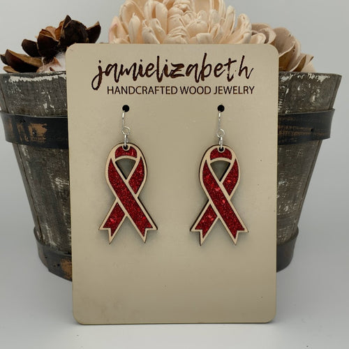 Red Ribbon Awareness Earrings