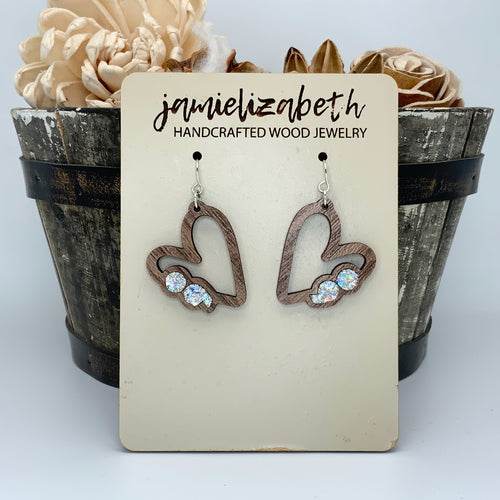 Semicolon Hearts Shattered Glass Glitter (Mental Health Awareness)