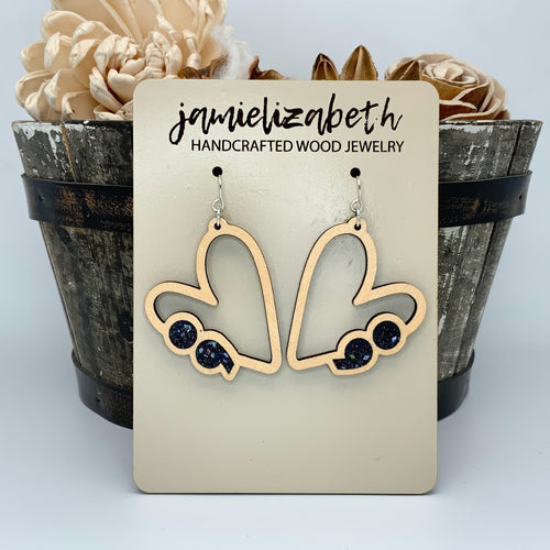 Semicolon Hearts Shattered Glass Glitter (Mental Health Awareness)