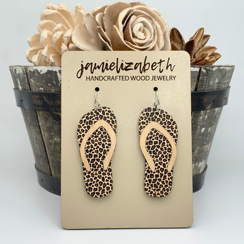 Leopard Flip Flop Earrings (Vault)