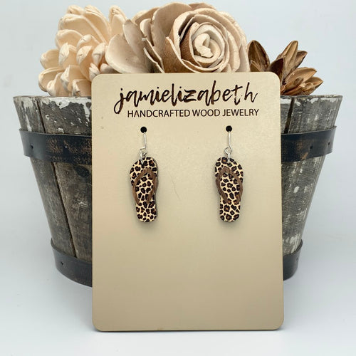 Leopard Flip Flop Earrings (Vault)