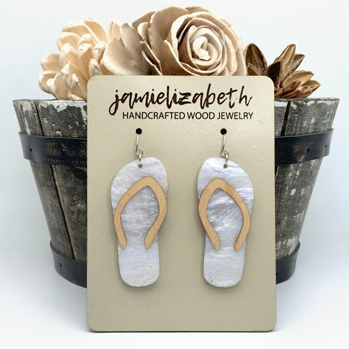 Pearl Shimmer Flip Flop Earrings (Vault)