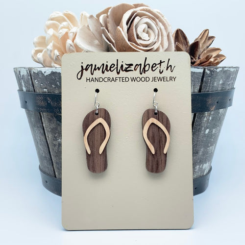 Wood Flip Flop Earrings (Vault)