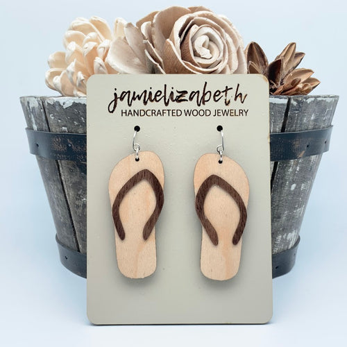 Wood Flip Flop Earrings (Vault)