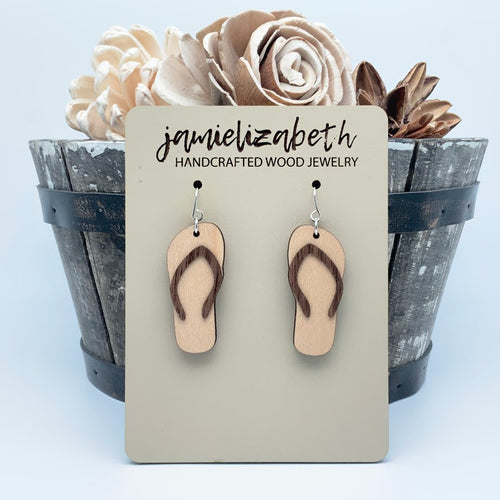 Wood Flip Flop Earrings (Vault)