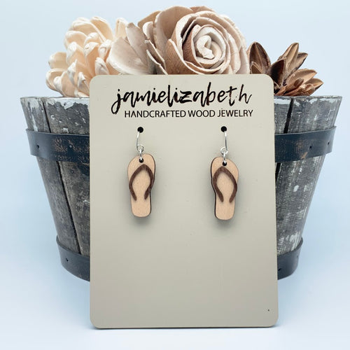 Wood Flip Flop Earrings (Vault)