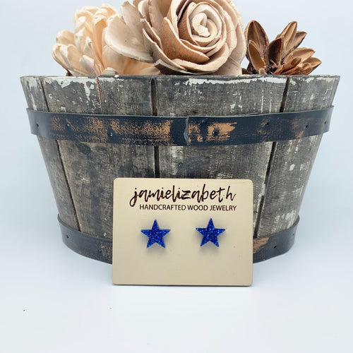 Acrylic Glitter Star Studs (Discount if you buy as a Trio!)  (Vault)